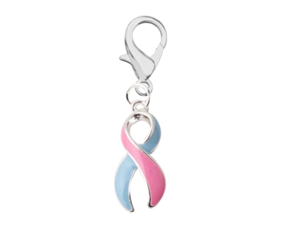 Pink & Blue Ribbon Hanging Charms - The Awareness Company