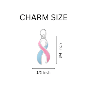 Pink & Blue Ribbon Hanging Earrings - The Awareness Company