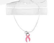 Load image into Gallery viewer, Pink Ribbon Breast Cancer Awareness Necklaces - The Awareness Company