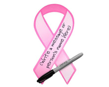 Load image into Gallery viewer, Pink Ribbon Paper Donation Ribbons (50/Pack) - The Awareness Company