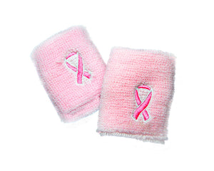 Pink Ribbon Sport Sweat Wristbands - The Awareness Company