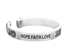 Load image into Gallery viewer, Pink &amp; Teal Ribbon Hope Bangle Bracelets - The Awareness Company