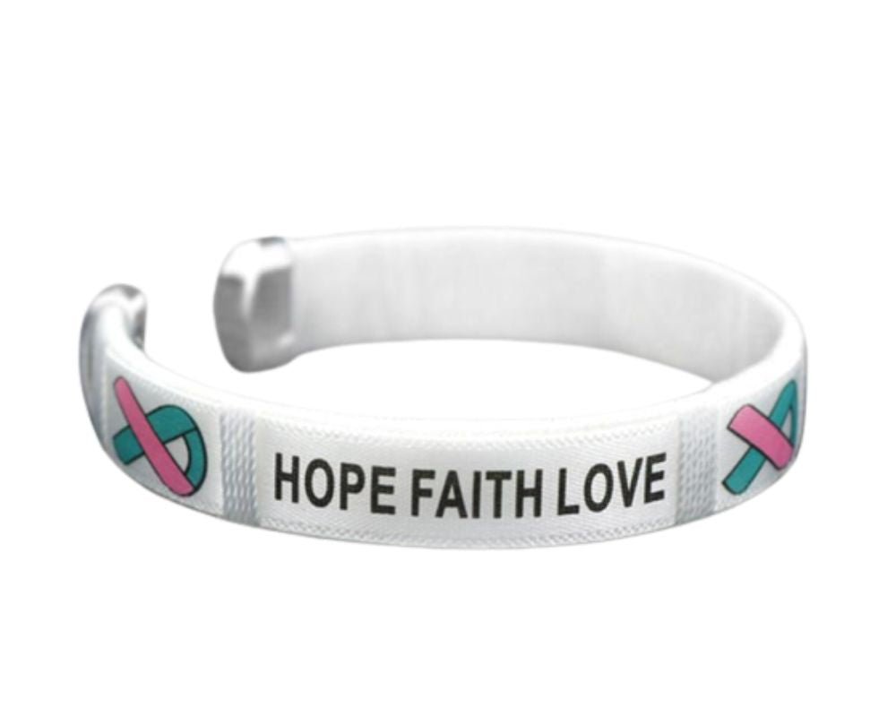 Pink & Teal Ribbon Hope Bangle Bracelets - The Awareness Company