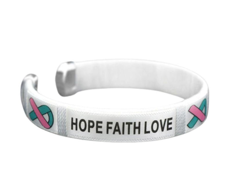Pink & Teal Ribbon Hope Bangle Bracelets - The Awareness Company
