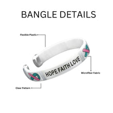 Load image into Gallery viewer, Pink &amp; Teal Ribbon Hope Bangle Bracelets - The Awareness Company