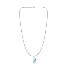 Load image into Gallery viewer, Pink &amp; Teal Ribbon Necklaces - The Awareness Company