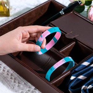 Pink & Teal Ribbon Silicone Bracelets (Child Sized) - The Awareness Company