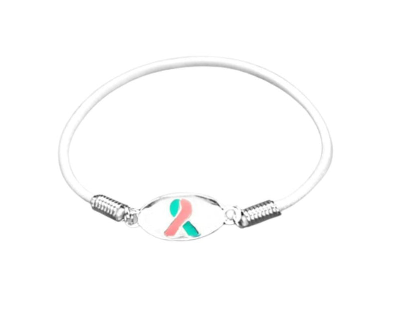 Pink & Teal Ribbon Stretch Bracelets - The Awareness Company