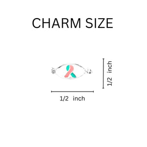 Pink & Teal Ribbon Stretch Bracelets - The Awareness Company