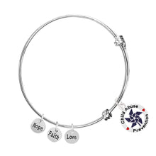 Load image into Gallery viewer, Dark Blue Pinwheel Charm Child Abuse Prevention Retractable Bracelets