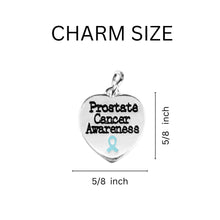 Load image into Gallery viewer, Prostate Cancer Heart Charm Light Blue Ribbon Retractable Bracelets - The Awareness Company