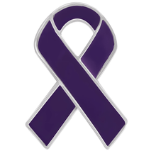 Load image into Gallery viewer, Purple Ribbon Awareness Pins - The Awareness Company