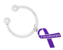 Load image into Gallery viewer, Purple Ribbon Fibromyalgia Awareness Keychains - The Awareness Company
