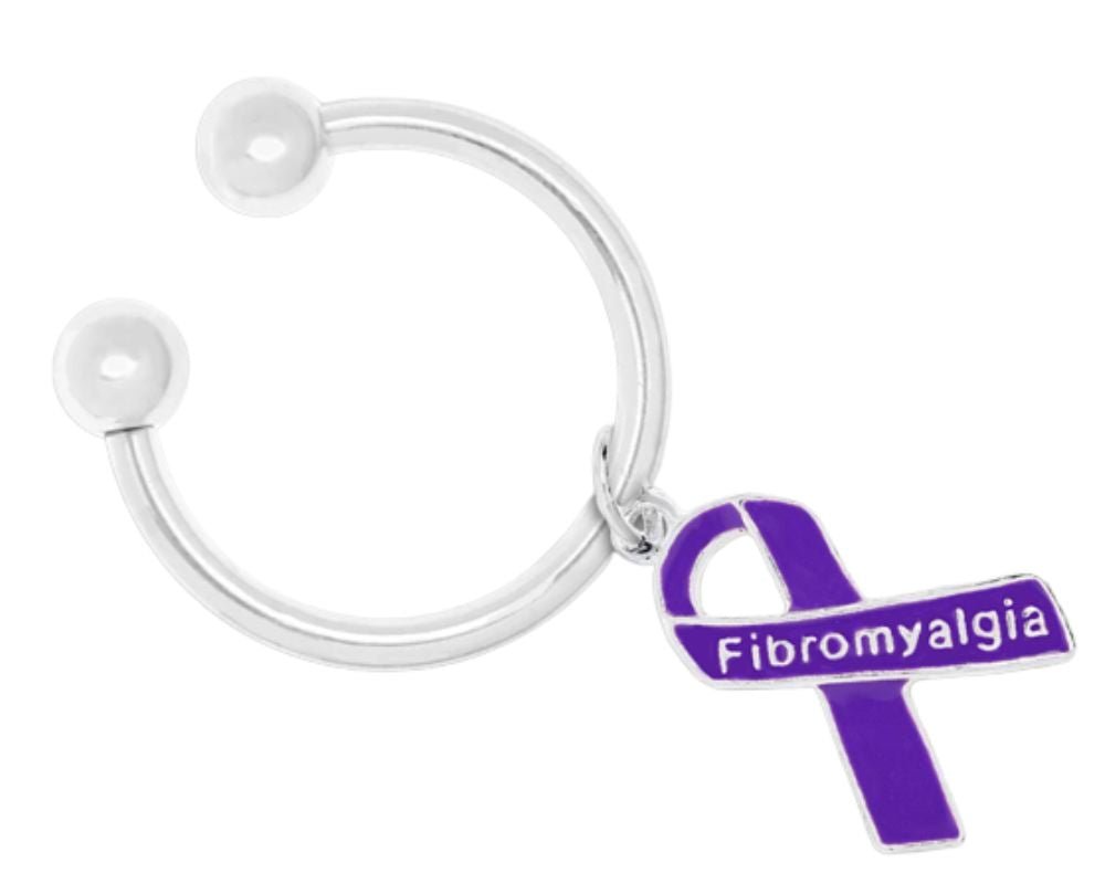 Purple Ribbon Fibromyalgia Awareness Keychains - The Awareness Company