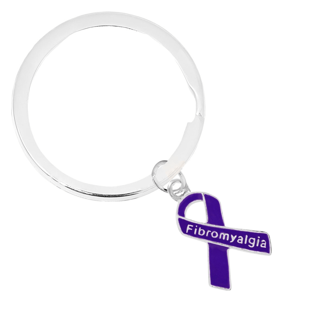 Purple Ribbon Fibromyalgia Awareness Split Style Keychains - The Awareness Company