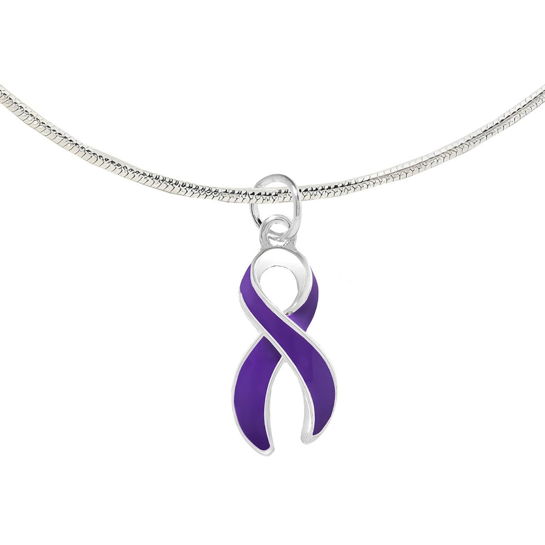 Purple Ribbon Necklaces - The Awareness Company