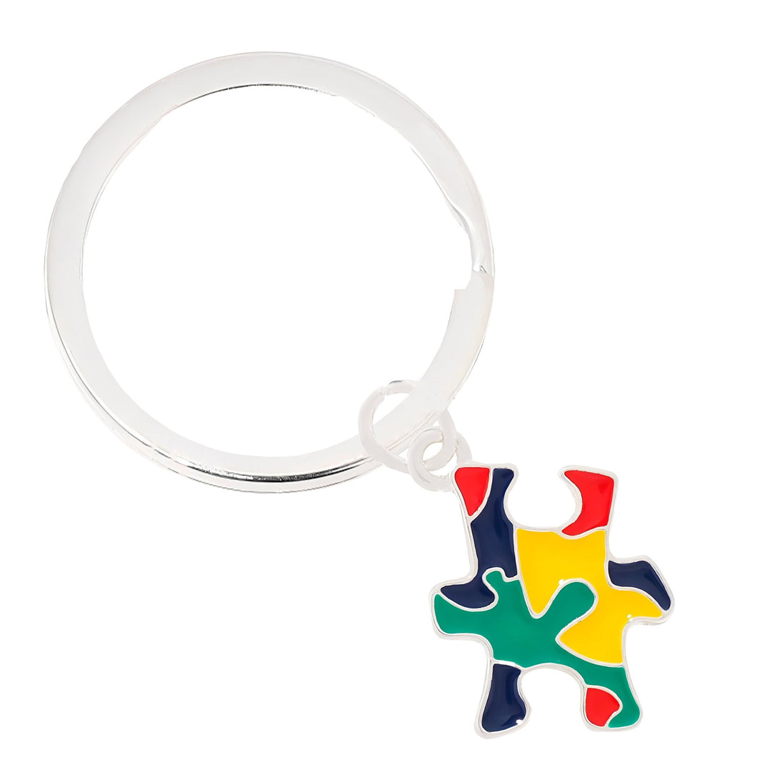 Puzzle Piece Autism Awareness Split Style Key Chains - The Awareness Company