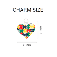 Load image into Gallery viewer, Puzzle Piece Multicolored Heart Horseshoe Key Chains - The Awareness Company