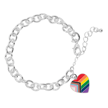 Load image into Gallery viewer, Quasar Heart Flag Chunky Charm Bracelets - The Awareness Company