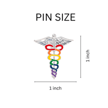 Load image into Gallery viewer, Rainbow Caduceus Pins - The Awareness Company
