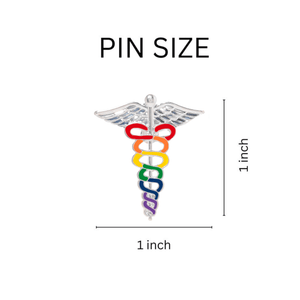 Rainbow Caduceus Pins - The Awareness Company