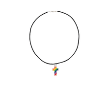 Load image into Gallery viewer, Rainbow Cross Black Cord Necklaces - The Awareness Company