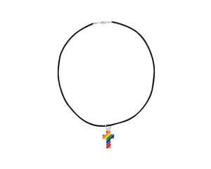 Rainbow Cross Black Cord Necklaces - The Awareness Company