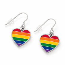 Load image into Gallery viewer, Rainbow Flag Heart Earrings - The Awareness Company