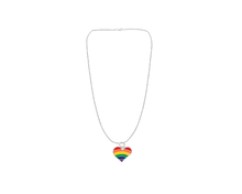 Load image into Gallery viewer, Rainbow Flag Heart Necklaces - The Awareness Company