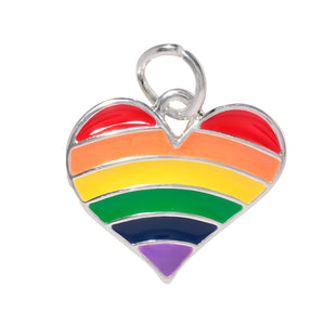 Rainbow Heart Gay Pride Charms - The Awareness Company