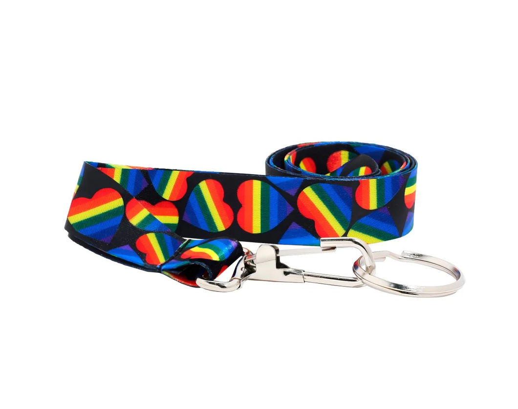 Rainbow Flag Heart Lanyards