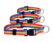 Load image into Gallery viewer, Rainbow Striped Extra Large Dog/Cat/Pet Collars - The Awareness Company