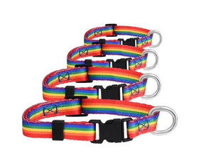 Rainbow Striped Extra Large Dog/Cat/Pet Collars - The Awareness Company