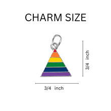 Load image into Gallery viewer, Rainbow Triangle Flag Split Ring Key Chains - The Awareness Company