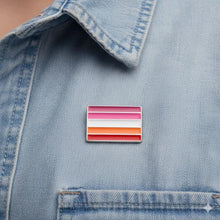 Load image into Gallery viewer, Rectangle Lesbian Sunset Flag Pins - The Awareness Company