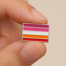 Load image into Gallery viewer, Rectangle Lesbian Sunset Flag Pins - The Awareness Company