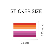 Load image into Gallery viewer, Rectangle Lesbian Sunset Flag Stickers (250 per Roll) - The Awareness Company