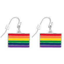 Load image into Gallery viewer, Rectangle Rainbow Flag Earrings - The Awareness Company