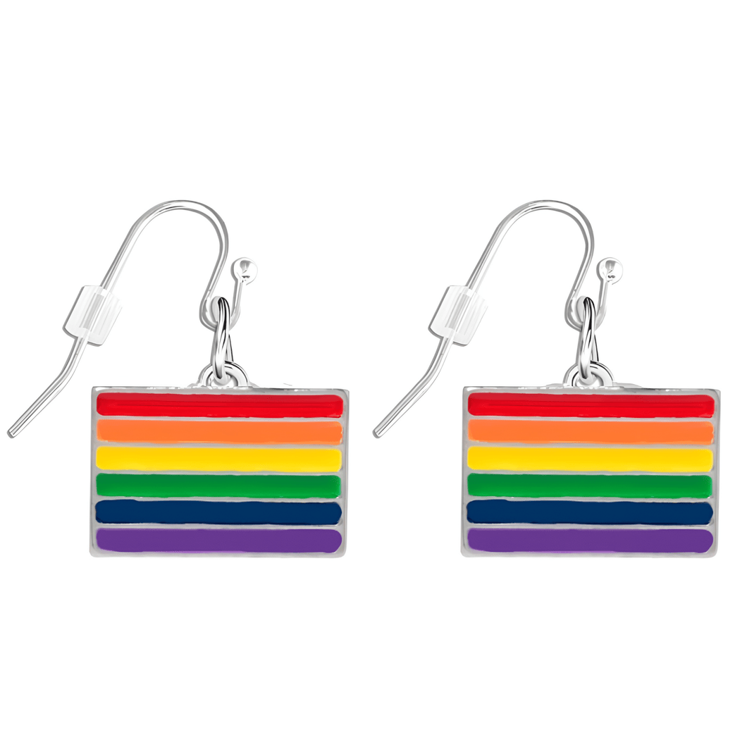 Rectangle Rainbow Flag Earrings - The Awareness Company