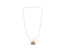 Load image into Gallery viewer, Rectangle Rainbow Flag Necklaces - The Awareness Company