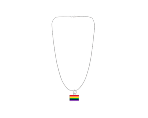 Rectangle Rainbow Flag Necklaces - The Awareness Company