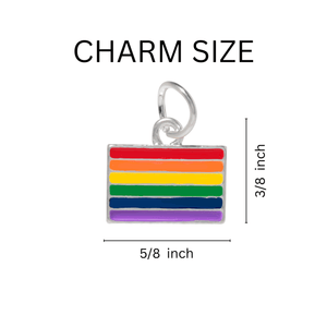 Rectangle Rainbow Flag Split Ring Key Chains - The Awareness Company
