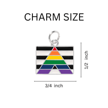 Load image into Gallery viewer, Bulk Rectangle Straight Ally Flag Black Cord Necklaces - Gay Pride Jewelry - The Awareness Company