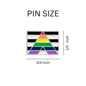 Rectangle Straight Ally Flag Pins - The Awareness Company