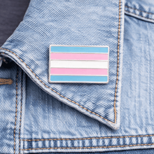 Load image into Gallery viewer, Rectangle Transgender Flag Pins - The Awareness Company
