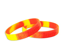 Load image into Gallery viewer, Red &amp; Yellow We&#39;re In This Together Silicone Bracelets - The Awareness Company