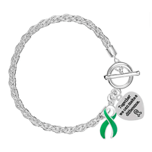 Load image into Gallery viewer, Rope Style Green Ribbon Awareness Bracelets - The Awareness Company