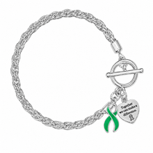 Load image into Gallery viewer, Rope Style Green Ribbon Awareness Bracelets - The Awareness Company