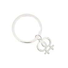 Load image into Gallery viewer, Same Sex Female Lesbian Symbol Split Ring Key Chains - The Awareness Company