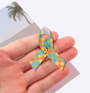 Satin Autism Awareness Ribbon Pins - The Awareness Company